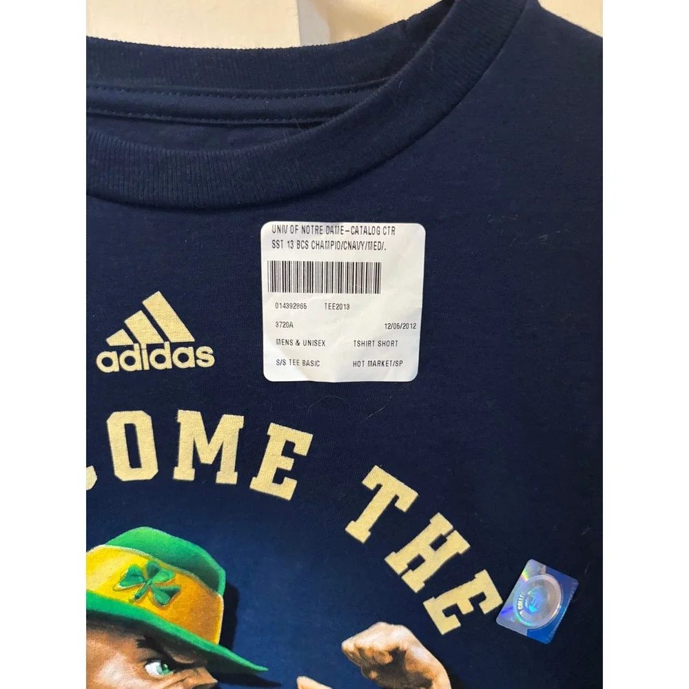 Adidas Notre Dame Fighting Irish 2013 BCS National Championship Navy Tee Shirt M
